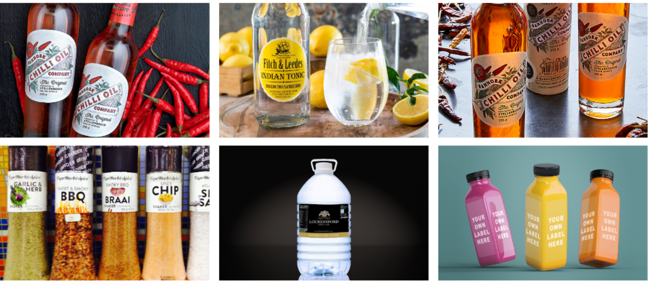 Exsamples of food & beverages label prints at Lablel Mountain